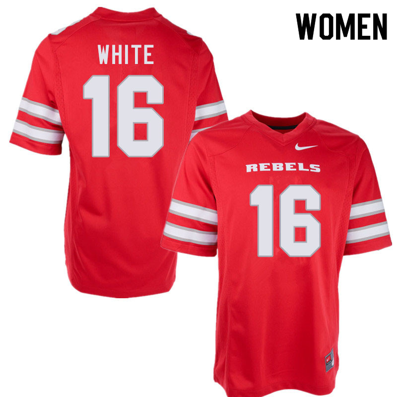 Women #16 Javin White UNLV Rebels College Football Jerseys Sale-Red - Click Image to Close
